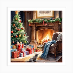 Christmas In The Living Room 52 Art Print