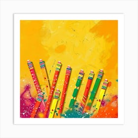 Colorful Pencils Art Print