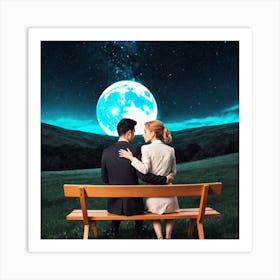 Couple Sitting On A Bench 10 Poster