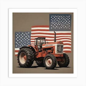 American Flag Tractor 6 Art Print