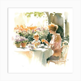 Mothers Day Watercolor Wall Art Art Print