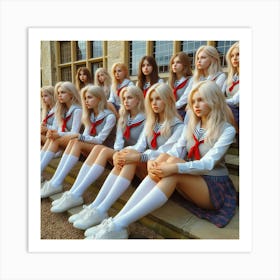 Korean School Girls Art Print