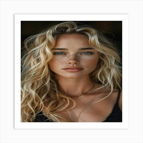 Blond Girl With Freckles Art Print