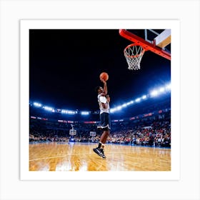 Basketball Player Dunks 2 Art Print