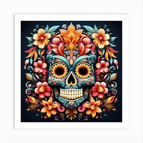 Day Of The Dead Skull 3 Art Print