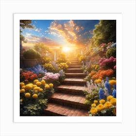 garden steps Art Print