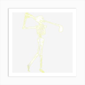 Golf Skeleton Halloween Golfing Funny Golfing Sports Golfer Art Print