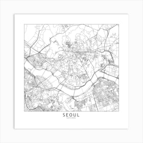 Seoul Map Line Art Print