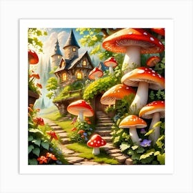 Fairytale Mushrooms Art Print