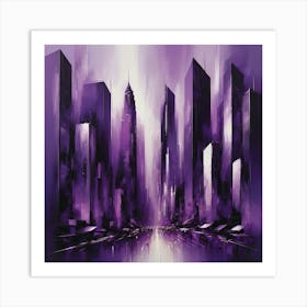 Purple City Canvas Print Art Print