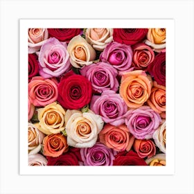 Colorful Roses Background 44 Art Print