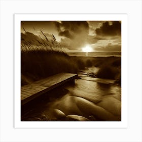 Sunset On The Beach 1052 Art Print