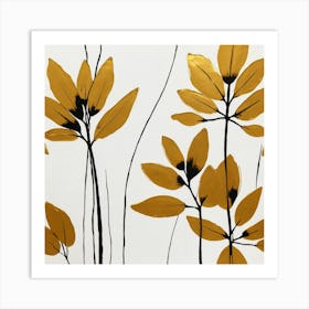 Golden Leaves Art Print