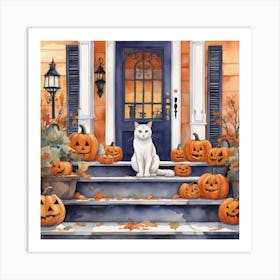 Halloween Cat 33 Art Print