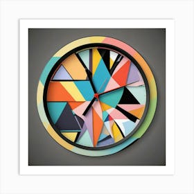 Triangle Geometric Clock Booble Marble Clock Frida Kahlo Clock Prismfold Clock Karma That Goes Around, Comes Around Circle Quote Clock Lucky Cat Clock (37) Art Print