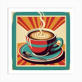 Retro Coffee Cup 1 Art Print