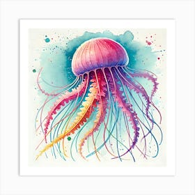 Watercolor Jellyfish art Art Print