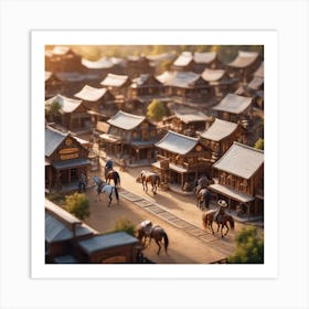 Western Town In Texas With Horses No People Miki Asai Macro Photography Close Up Hyper Detailed Art Print