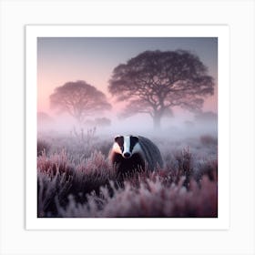 Badger In The Mist 2 Art Print