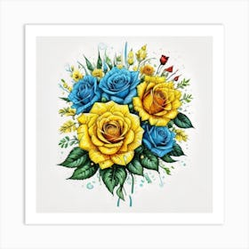 Bouquet Of Roses Art Print