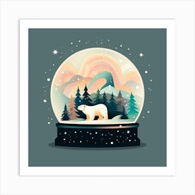 Northern Lights In A Snowglobe Art Print