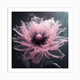 Pink Flower of Smoke Art Print