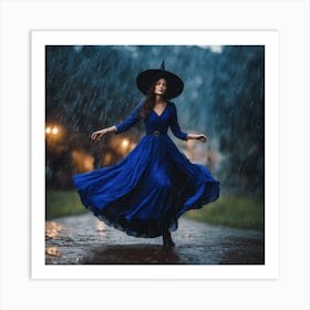 Witch In The Rain Art Print