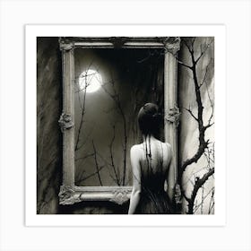 Woman In A Mirror 3 Art Print