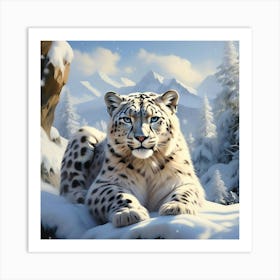 Snow Leopard 2 Art Print