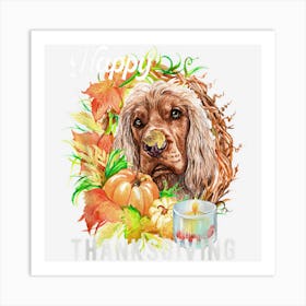 English Cocker Spaniel Dog Owner Thanksgiving Celebration Affiche