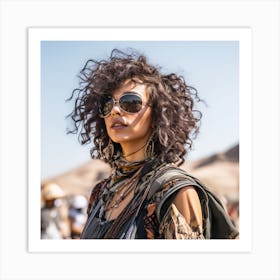 Woman At A Music Festival Art Print