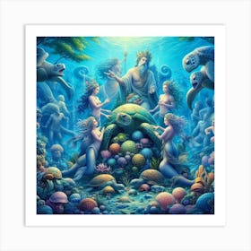 Mermaids Of The Sea 1 Art Print