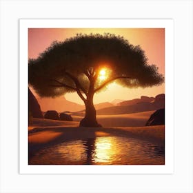 Tree In The Desert 2 Art Print