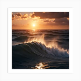 Sunrise Over The Ocean 1 Art Print