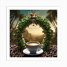 Coffee Beans With A Crown Art Print