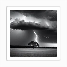Lightning In The Sky 10 Art Print
