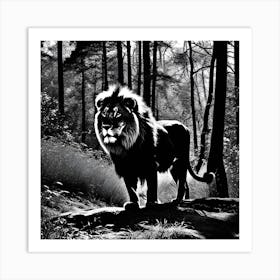 Lion In The Forest 35 Art Print