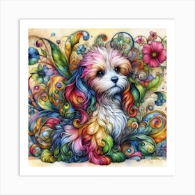 Colorful Puppy 3 Art Print