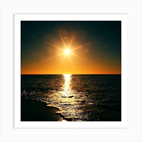 Sunset Over The Ocean Art Print