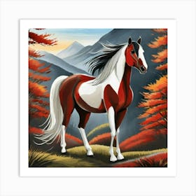 Horse In The Mountains 2 Art Print