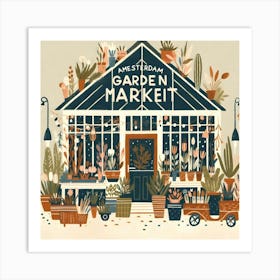 Amsterdam Garden Market Shop Art Print