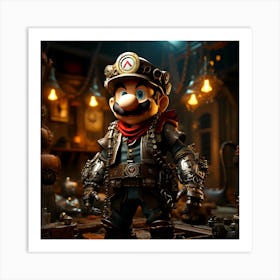 Steampunk Mario 1 Art Print