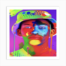 Colourful A Young Man Art Print