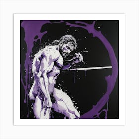 Purple Splatter Art Print