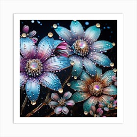 Iridescent Flowers Art Print