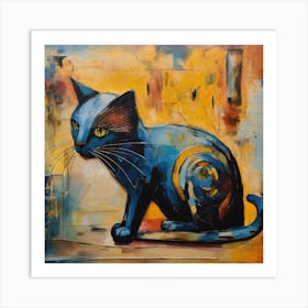 Blue Cat Art Print