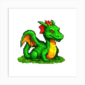 Pixel Dragon 2 Art Print