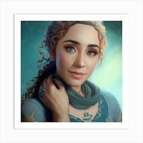 Young Woman With Curly Hair Art Print