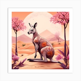 Cute Kangaroos Art Print