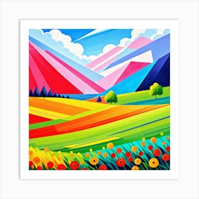 Colorful Landscape Painting Art Print